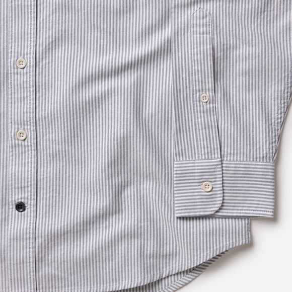 Taylor Stitch Men's White and Gray Striped Shirt Medium - Picture 10 of 10